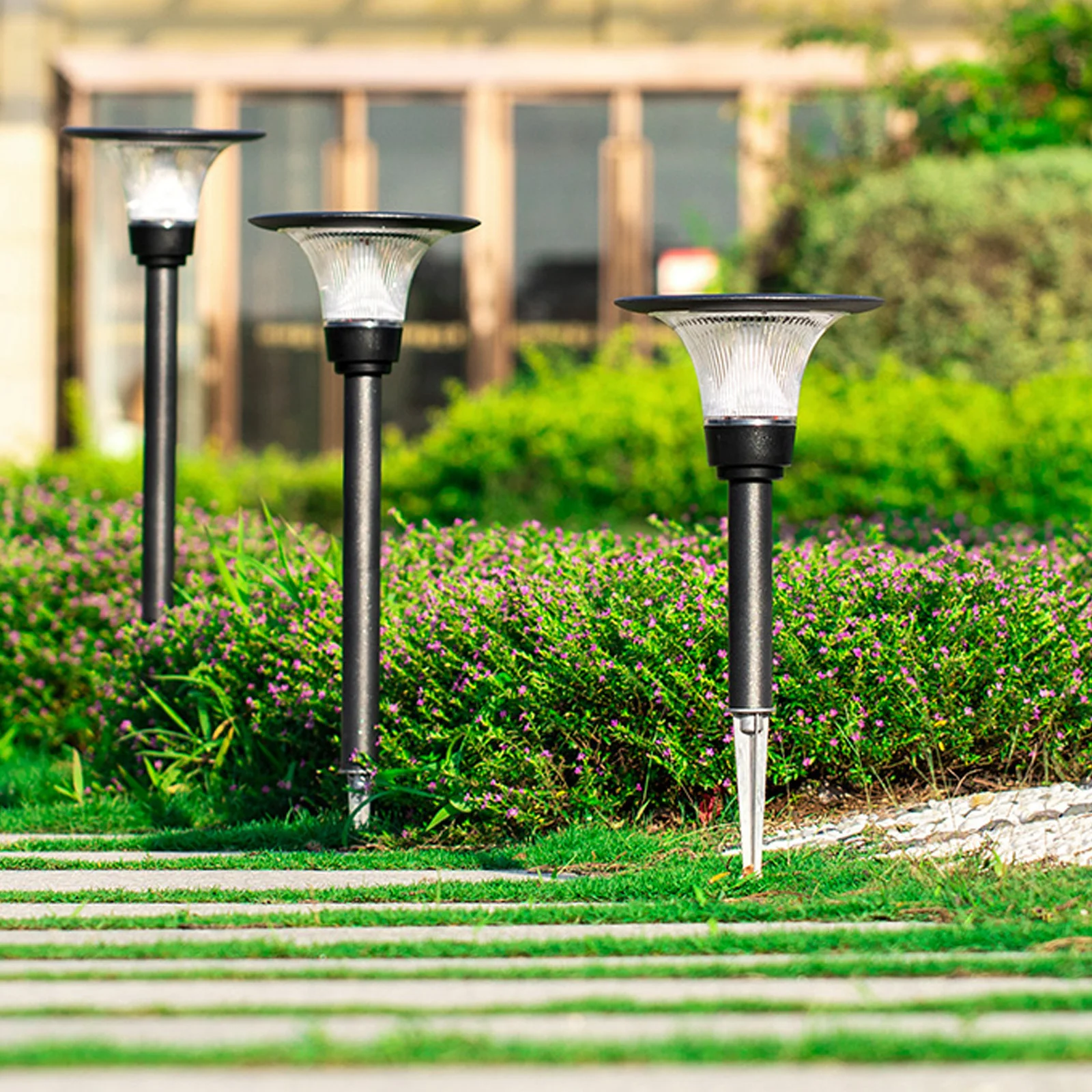 

2Pcs Solar Lawn Lamp Spikes Durable Aluminum Material All Weather Resistance Garden Pathway Lighting Aluminum Spikes