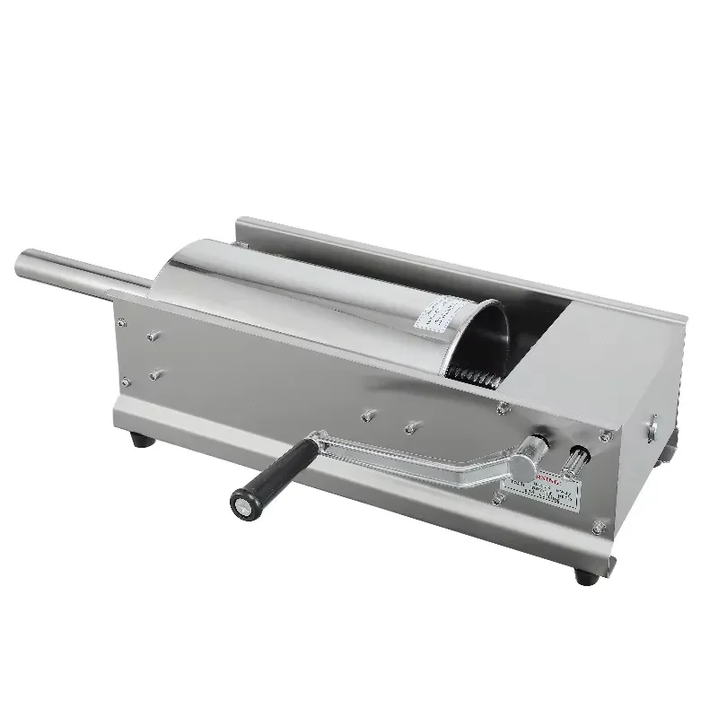 3L 5L Stainless Steel Manual Sausage Stuffer Horizontal Meat Filler Machine 4 Nozzles 150kgh Capacity Stepless Speed Control