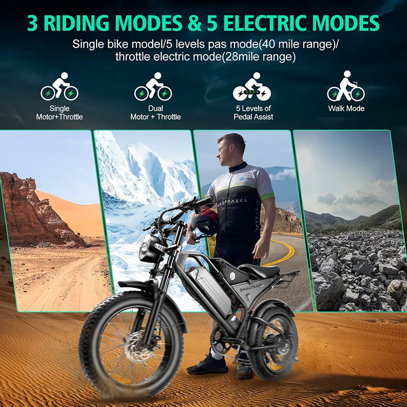 Snow electric bicycle imitation motorcycle 1000W15ah  electric cross-country mountain bike beach e bike