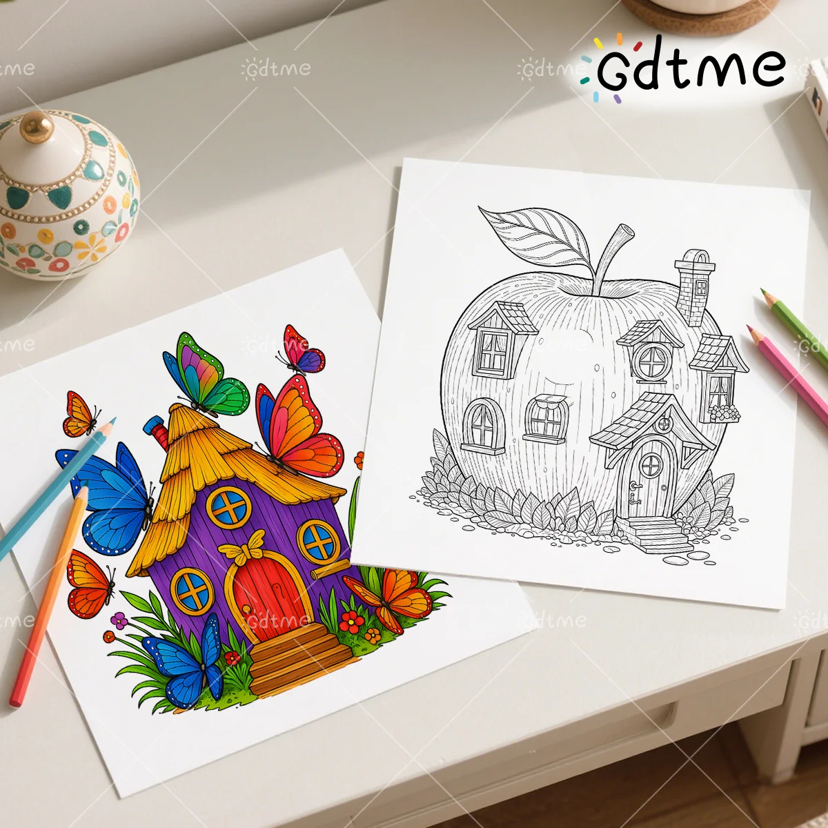 FANTASY CABIN Coloring Book - Enhance Creativity with Fun and Whimsical Designs in This Engaging Colouring Book