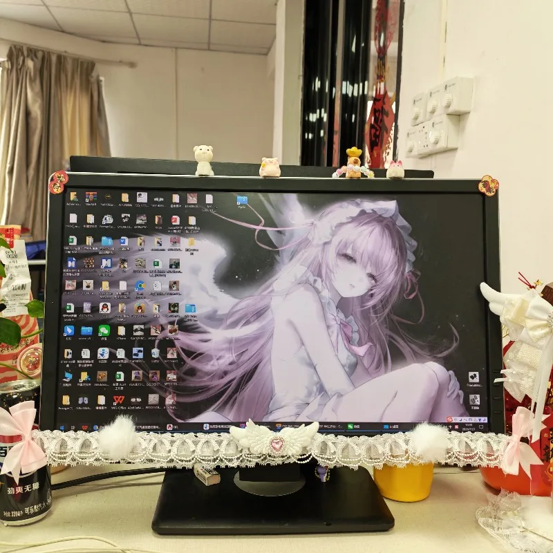 In stock Computer Monitor Decorative Stickers custom Decorative Frame DisplayScreen Gaming Room BowLace TableScreen Decorative
