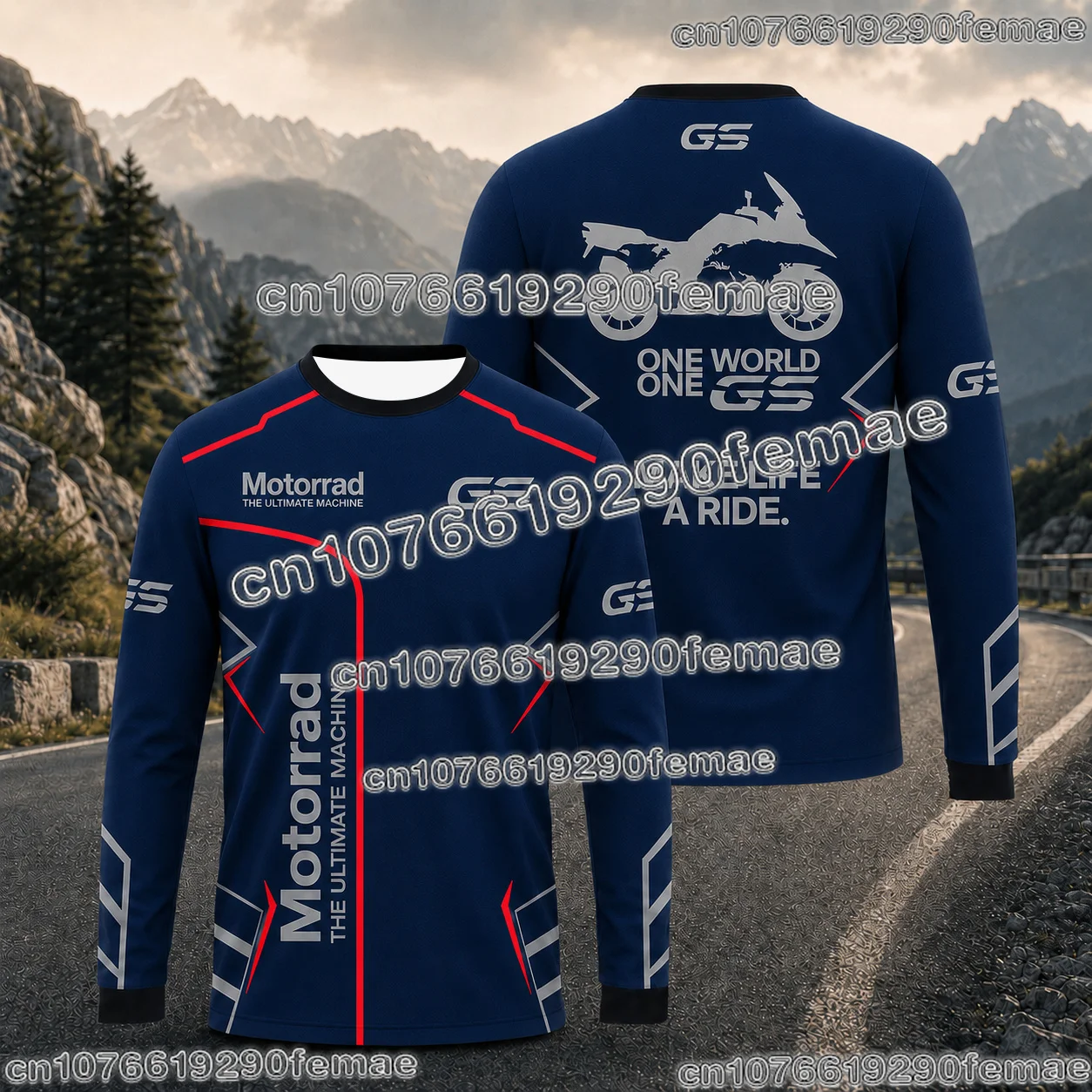 2026 Neues GS Adventure Motorrad Langarm-Oberteil, Sommer Outdoor Motorrad Touring Offroad-Shirt für Moto-Fans
