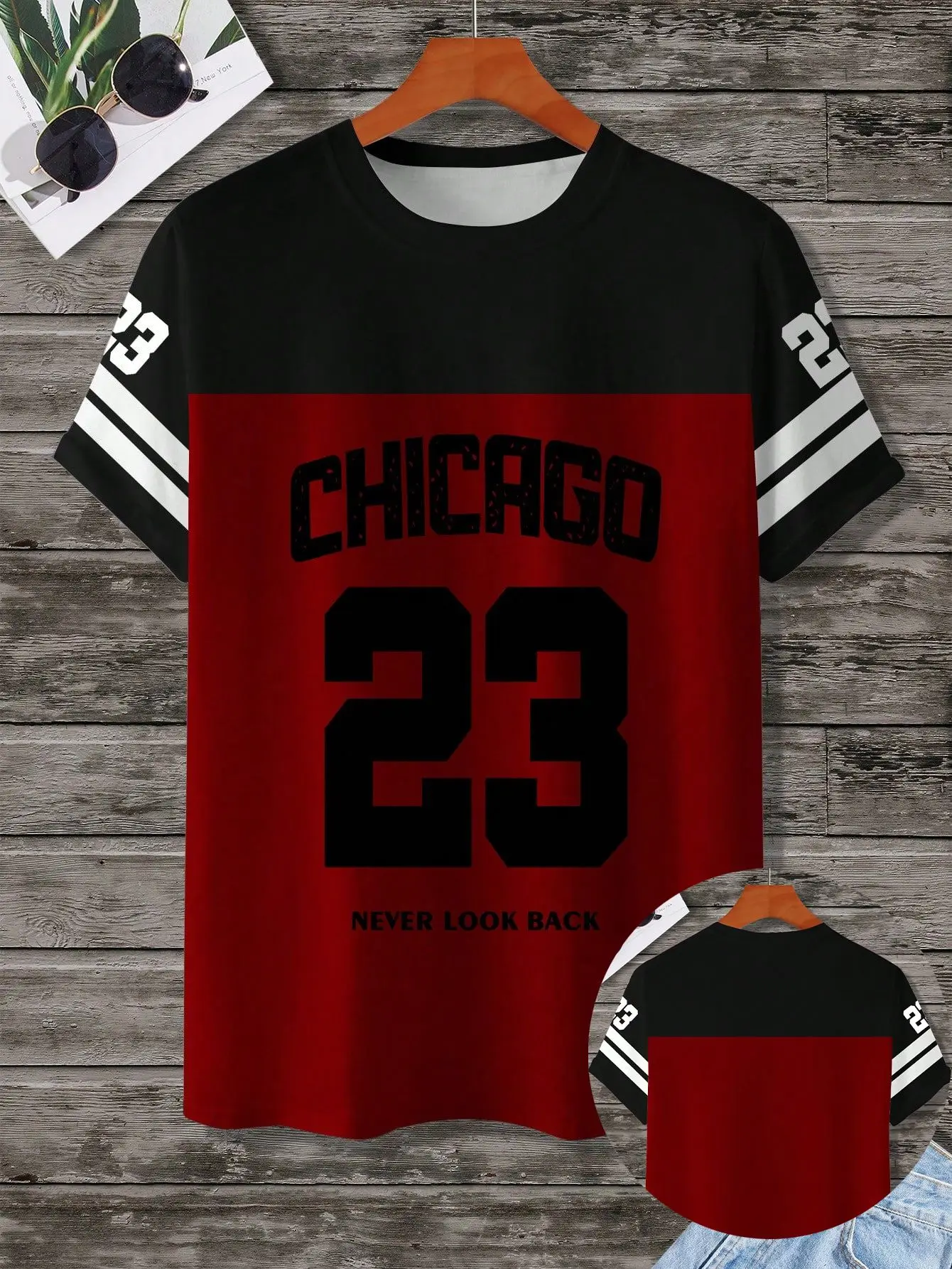 

Casual, veelzijdig T-shirt met ronde hals en korte mouwen voor heren, comfortabel, ademend en sneldrogend T-shirt moto