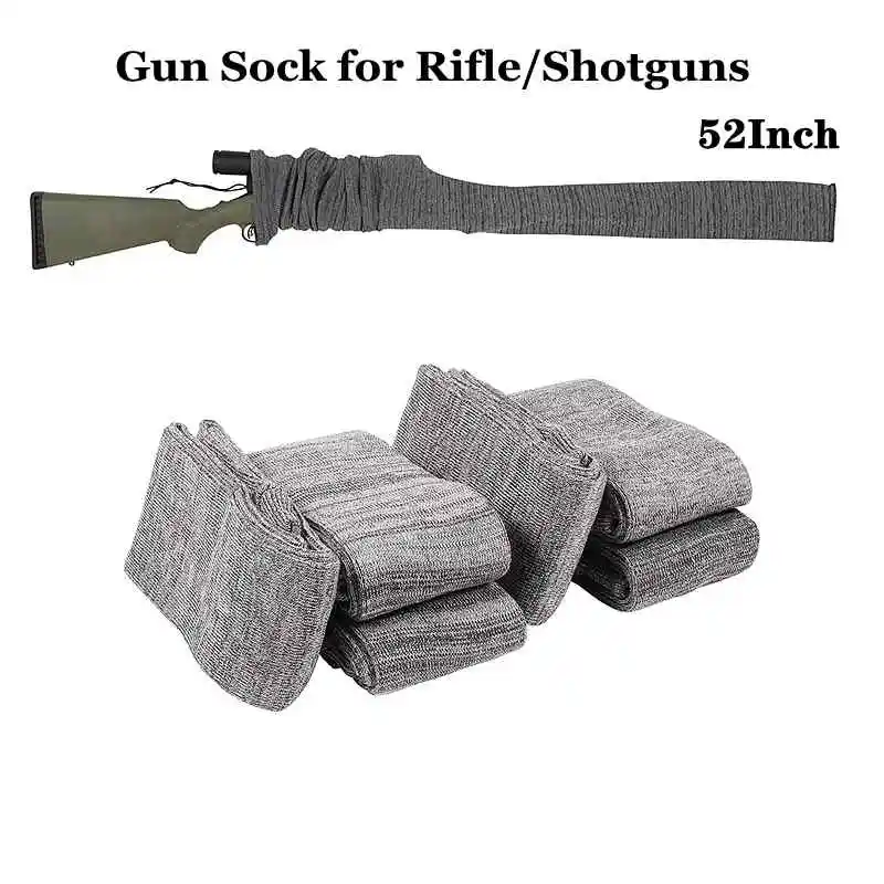 

52 Inches 140 CM Gun Sock for Hunting Rifle Shotguns with or without Scope Storage Anti-Rust Silicone Treated Drawstring Closure