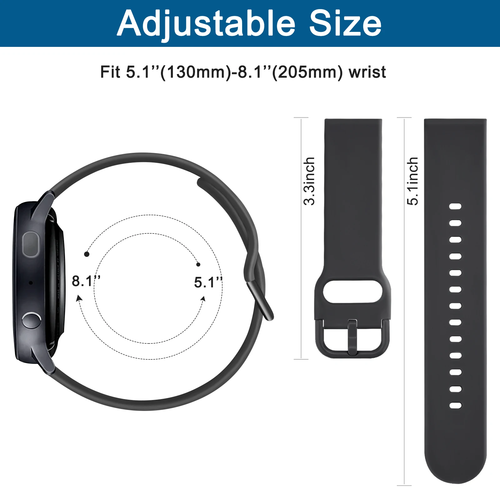 Silicone Original 20mm band Strap For Samsung Galaxy Watch Active 2 40/44mm / 3 41mm smartwatch wristband For Huawei GT 2 42mm