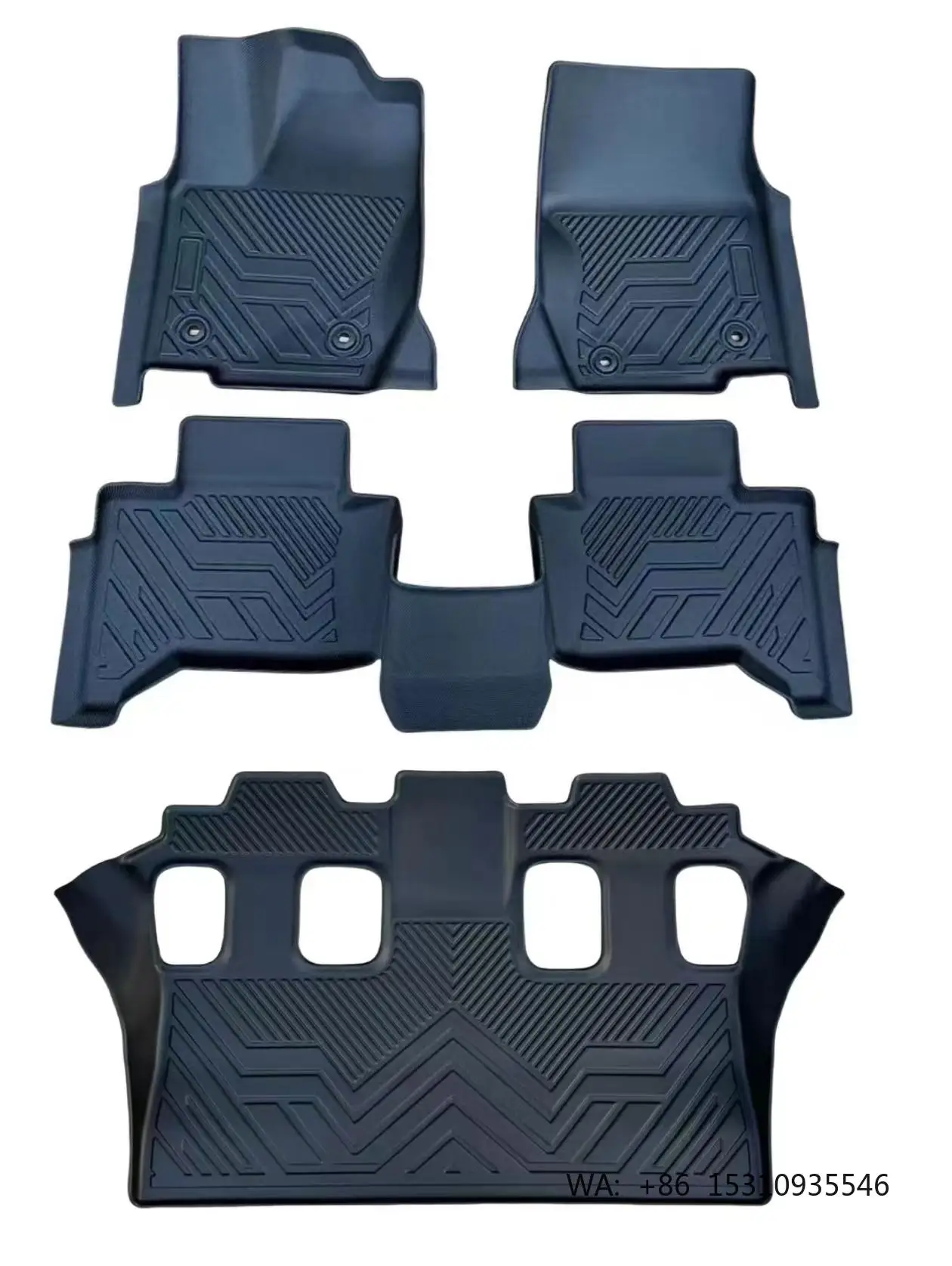 7D TPE Car Floor Mats Full Set Waterproof Anti Slip Full Coverage Rear Cargo Trunk Liners Auto Interior Accessories