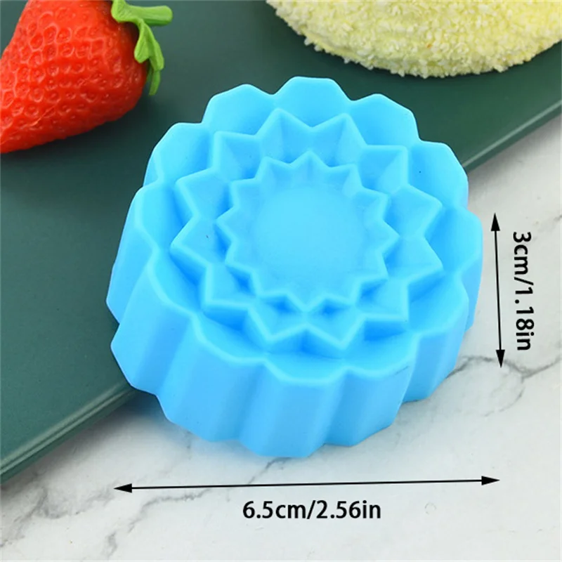 Silicone Baking Moldes para Mooncake, Muffin e Bolo, Pudim e Geléia