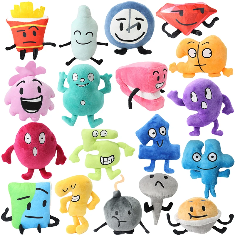 Battle for Dream Island Plush Toy BFDI Leafy Firey Flower Waterdrop Bubble Stuffed Doll Animal Plant Plushie Pillows Kids Gifts