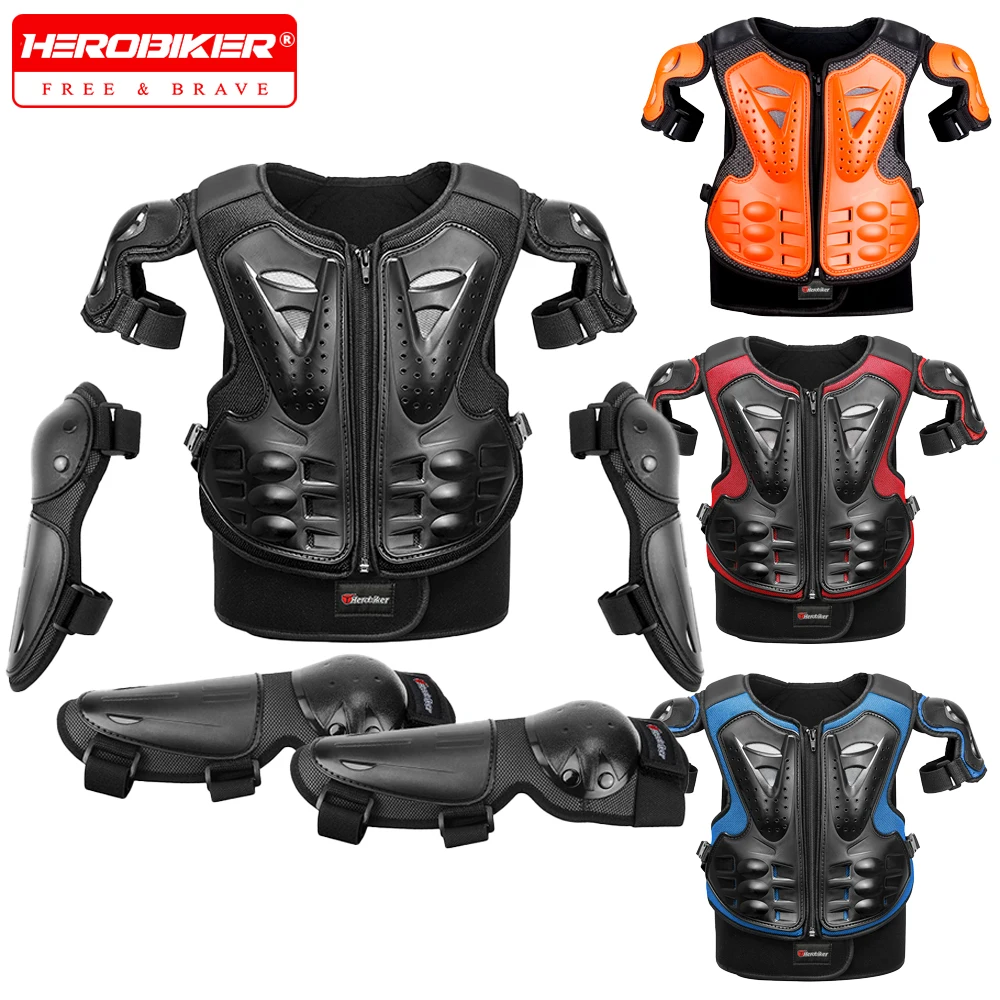 

Children's Motorcycle Armor Children's Chest And Back Protective Vest Knee And Elbow Protection Outdoor Sports Protective Armor
