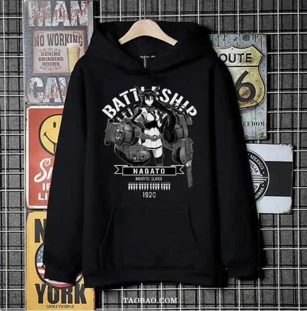 

Anime Kancolle IJN Nagato Hooded Hoodie Cosplay Autumn Winter Men Women Coat Loose Jacket Tops anime