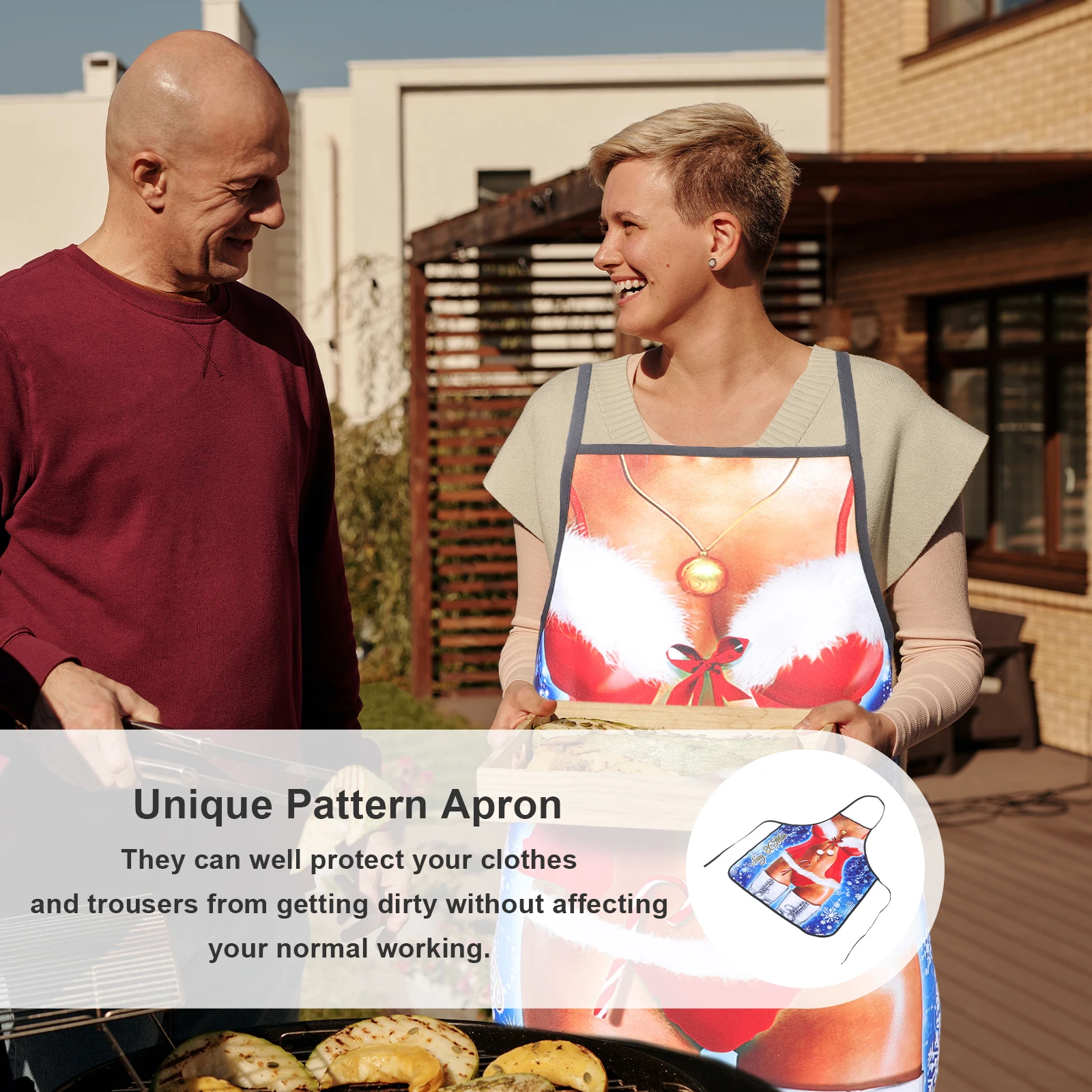 

Christmas Apron Anti-oil Grease Proofing Thickened Mens Funny Multi-purpose Kitchen Hot Pot Party Universal Home Use