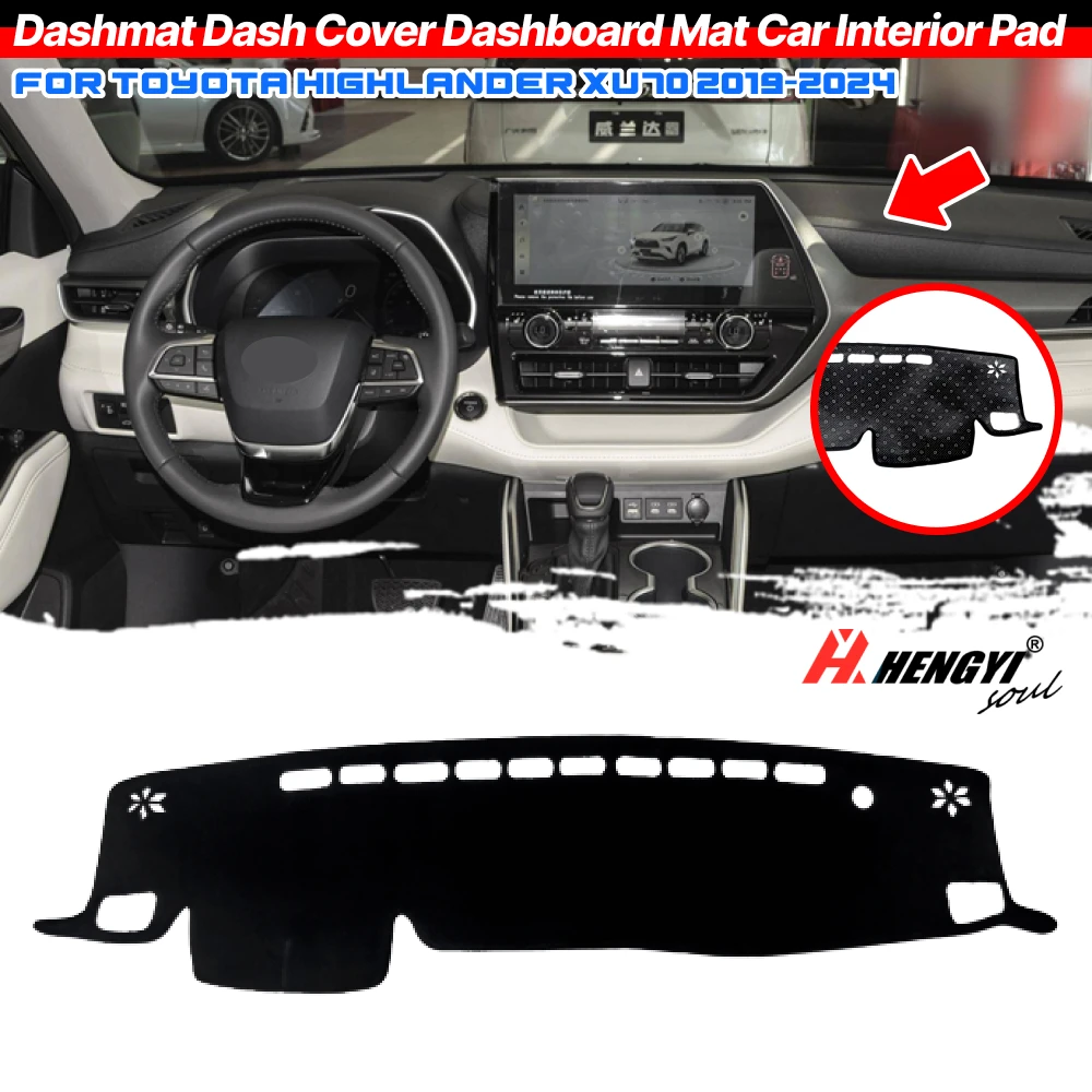 

For Toyota Highlander XU70 2019-2024 Left Hand Drive Model Only Car Dashboard Mat Sun Shade Cover Non-slip Pad Accessories