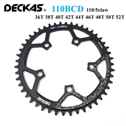Deckas-Anel de Corrente Largo Estreito para Road Bike, Chainwheel, Shimano, Sram, Acessórios de Bicicleta Crank, 110BCD, 10 Garras, 36T-58T, 36T-58T