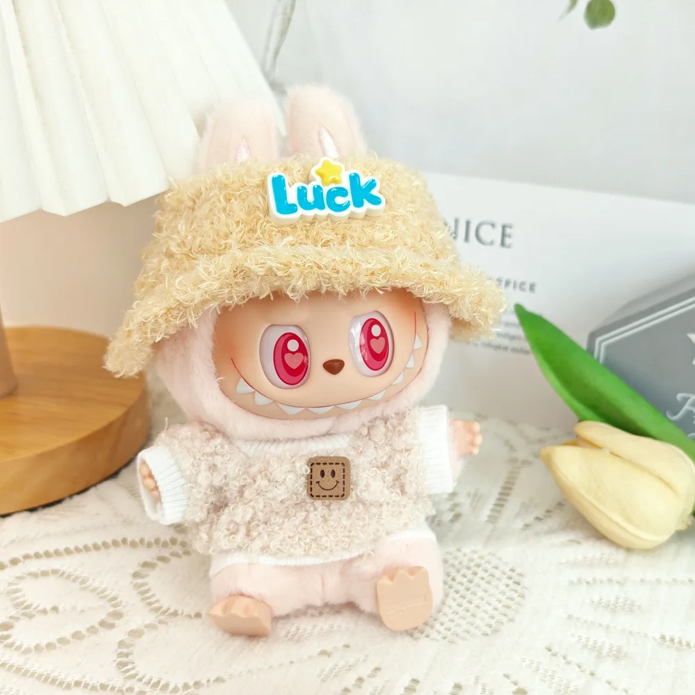 Labubu Bonecas Roupas Bolsas Pingentes Roupas de Pelúcia Chapéus Câmeras Garrafas de Água