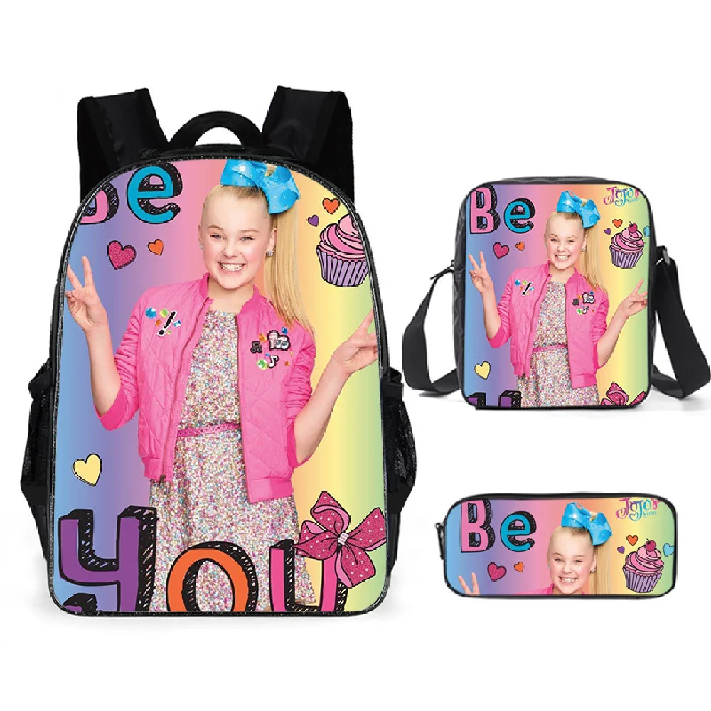 

Hip Hop Popular Funny JOJO SIWA 3D Print 3pcs/Set pupil School Bags Laptop Daypack Backpack Inclined shoulder bag Pencil Case