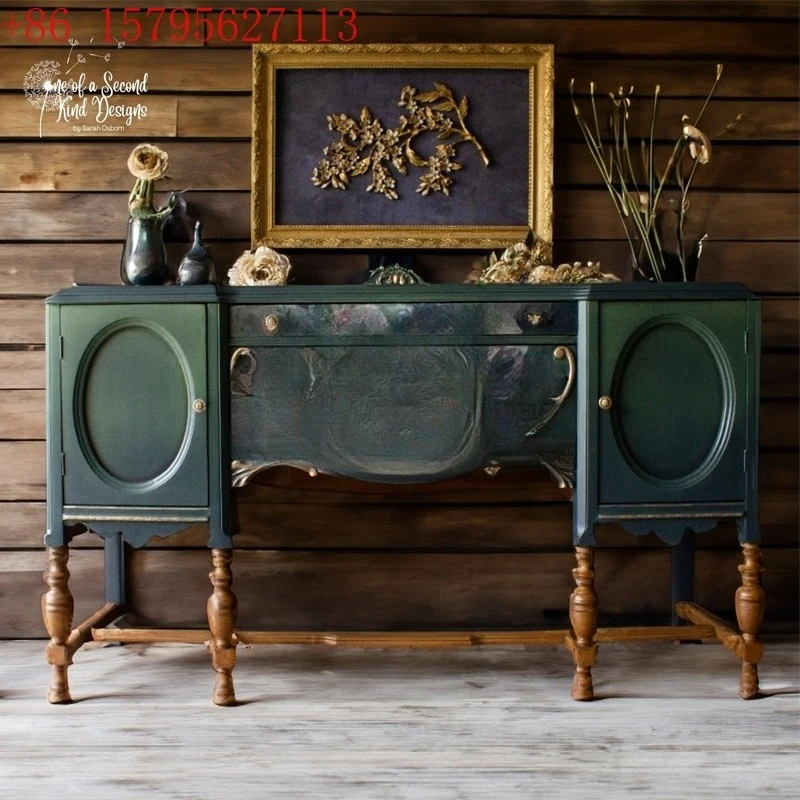 

Solid wood entrance cabinet, living room hand-painted art engraving against the wall, locker, retro dining side cabinet