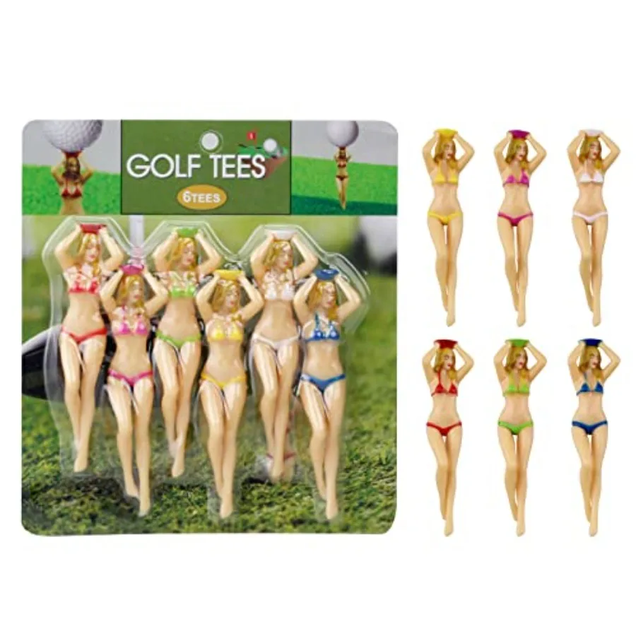 

Цветные ти-шипы для гольфа, 3 дюйма, для тренировок, забавные ти-шипы, подарки для гольфистов, подарки для гольфистов на тему «Белый слон», 6 шт.