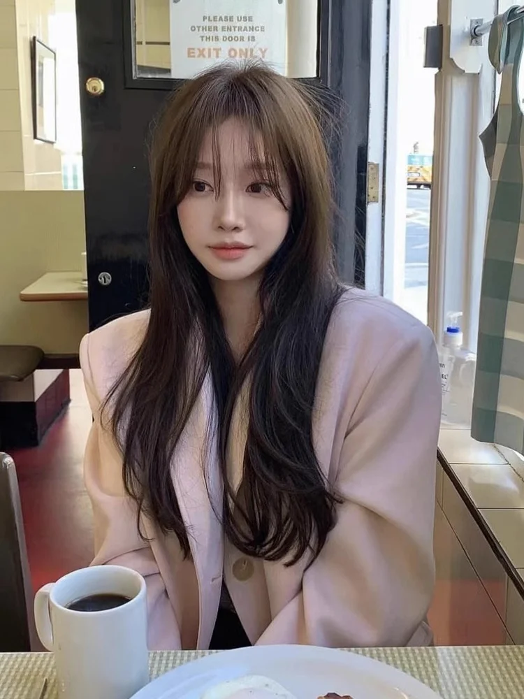 

Chic Spring Gentle Wind Suit Jaet Loose Long Sve Single Button Commute Versatile Color Women's Outerwear