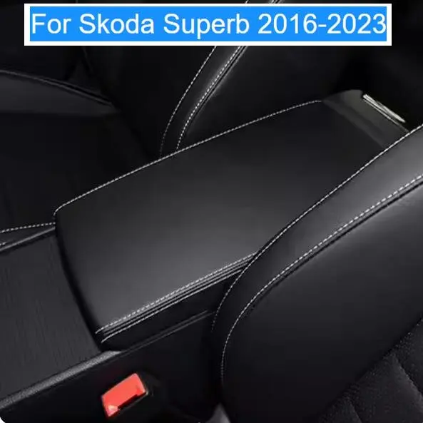 

Microfibre Leather Center Armrest BOX Cover For Skoda Superb 2016 2017 2018 2019 2020 2021 2022 2023 Car interior