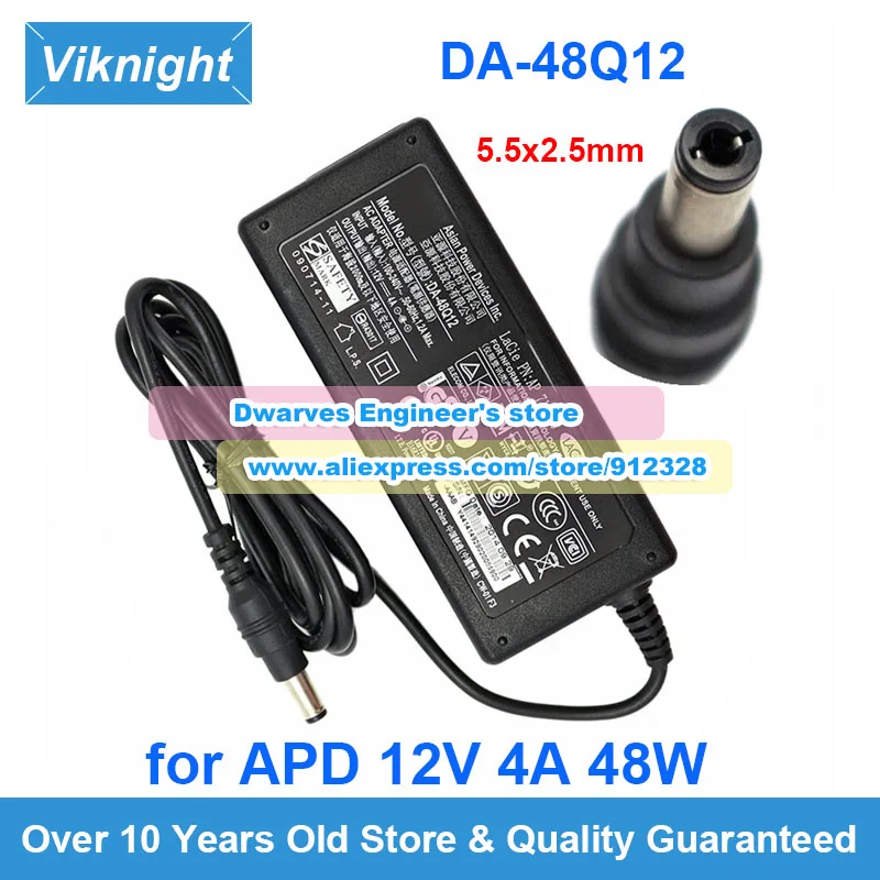 

Genuine DA-48Q12 AC Adapter 12V 4A 48W Laptop Charger for APD Power Supply 5.5x2.5mm