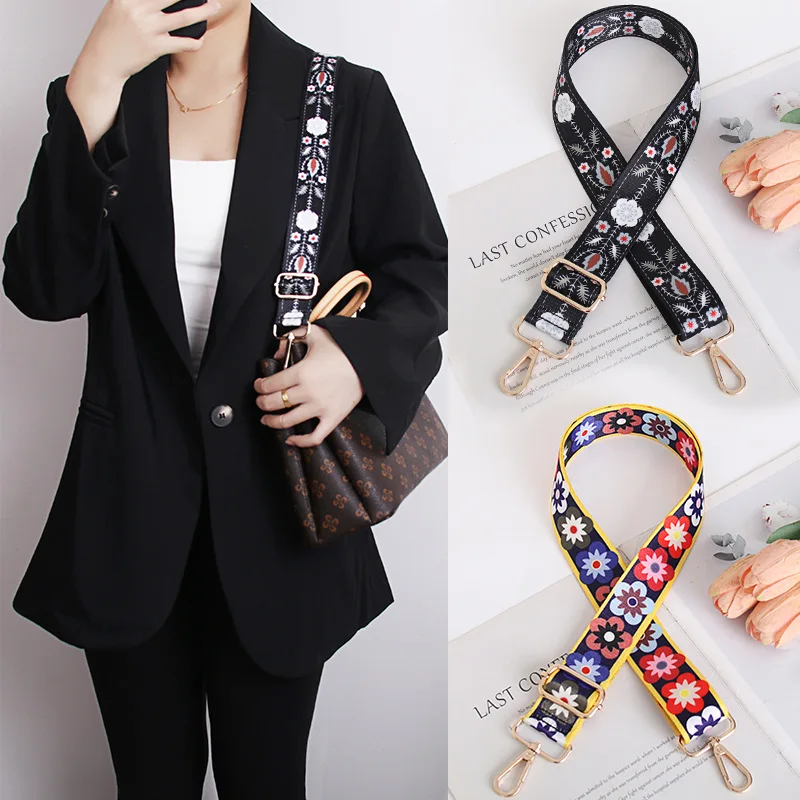 Handbag Strap with Beautiful Floral Pattern and 3.8CM Width bag accessories  bag strap