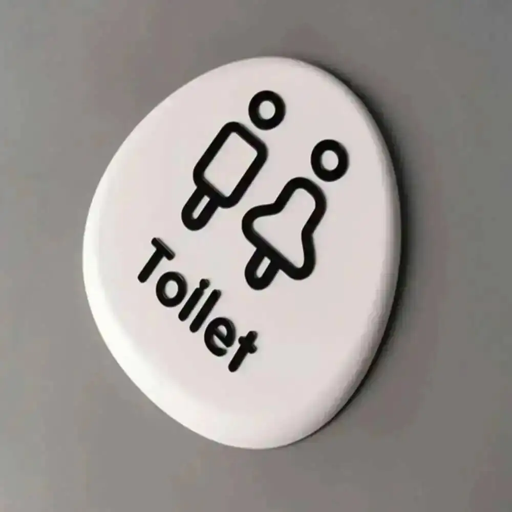Schlafzimmer- und Badezimmer-Türschilder, Imitierte Toilettenschilder, Hausnummernschild, WC-Wandaufkleber, Waschraum-Beschilderung, Adressplakette – Detail 4