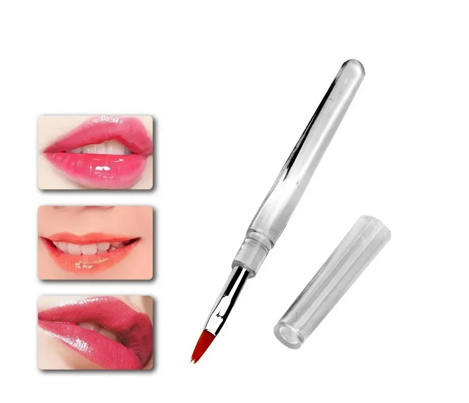 Hot-selling Portable Lip Brush Lipstick Brush Transparent Rod Single Cover Mini Makeup Concealer Lip Gloss Brush