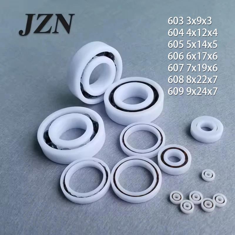 5/10/50/100pcs 603 604 605 606 607 608 609 POM Plastic Bearing Nylon Bearing Corrosion Resistant No Rust Non-Magnetic Insulation