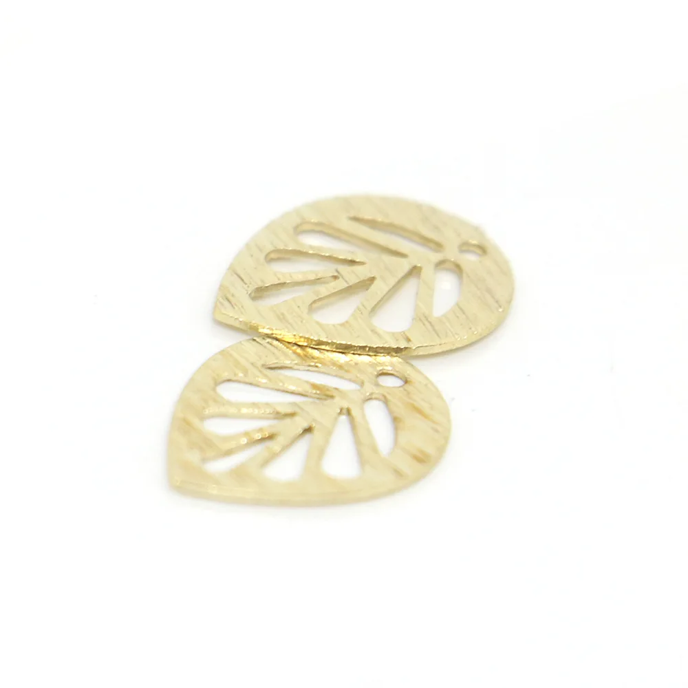 

200PCS Mini Hollow Leaf Charm Pendants DIY Earrings Headwear Making Accessories Handmade Crafts Jewelry Decorative Material Pack