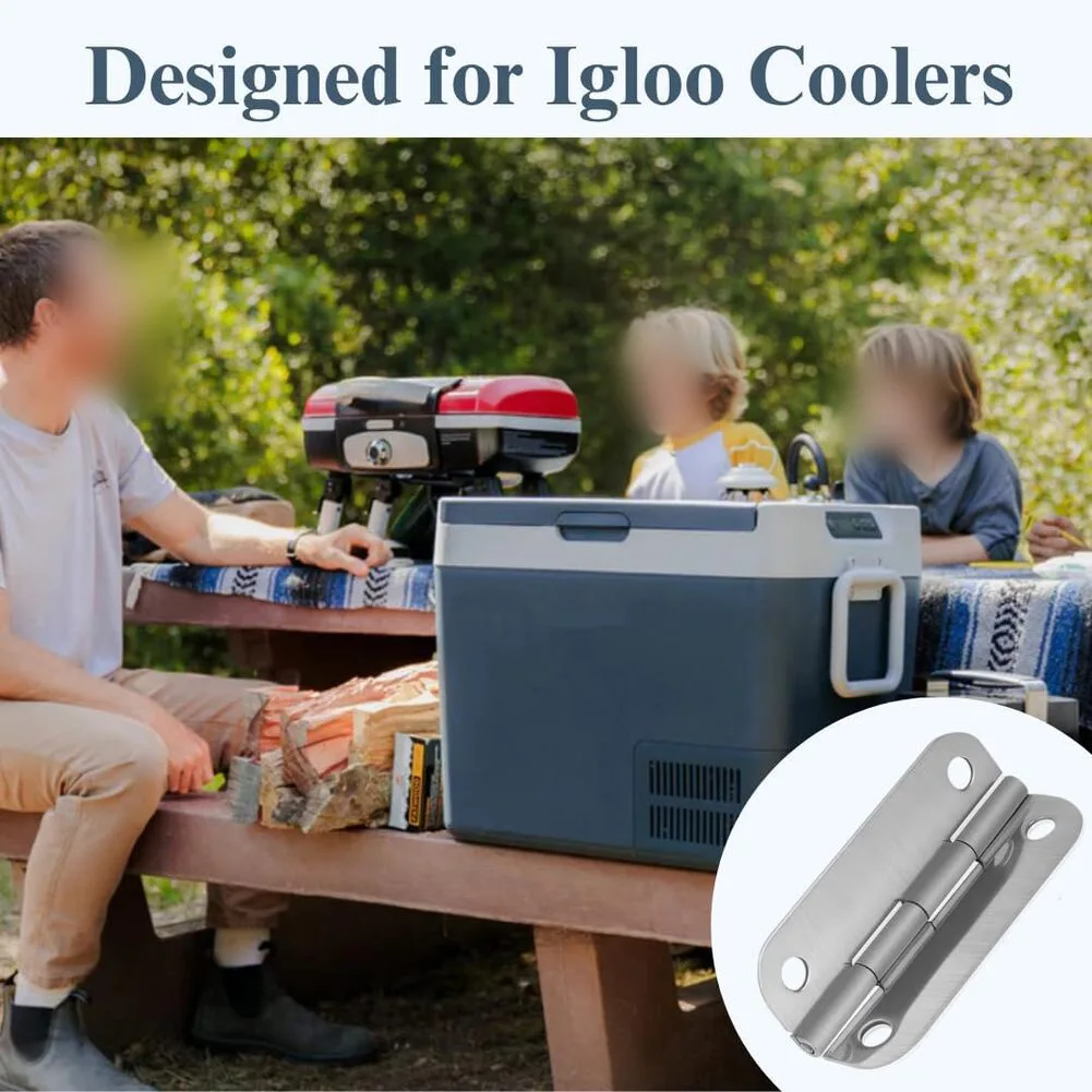 3-Piece Stainless Steel Hinge Set for Igloo Ice Chests Compatible with For 25 35 45 55 65 75 100 165 Quart Coolers