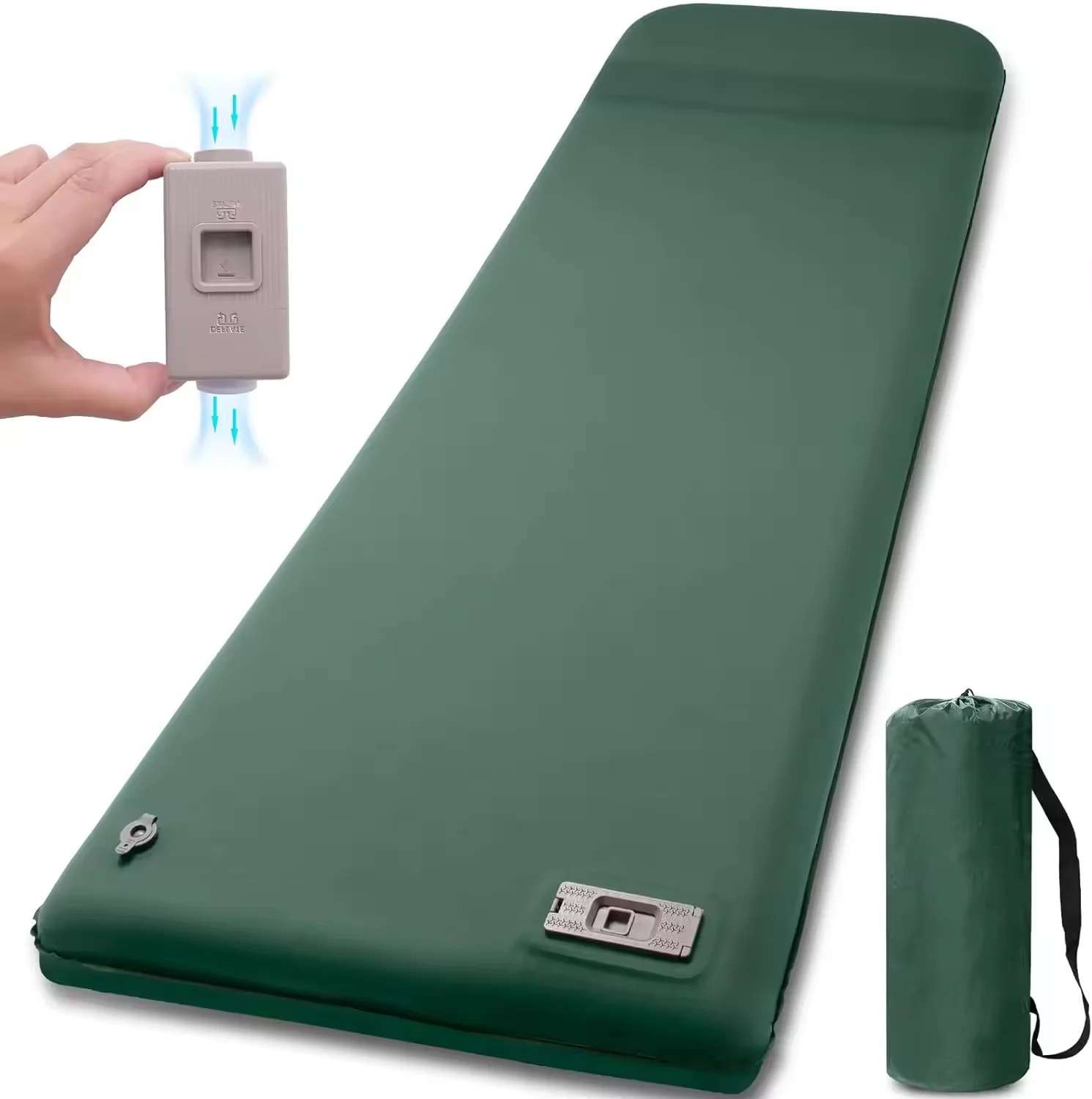 Memory foam electric single double camping self-inflatable inflatable outdoor mattress air sleeping mattress with pillow