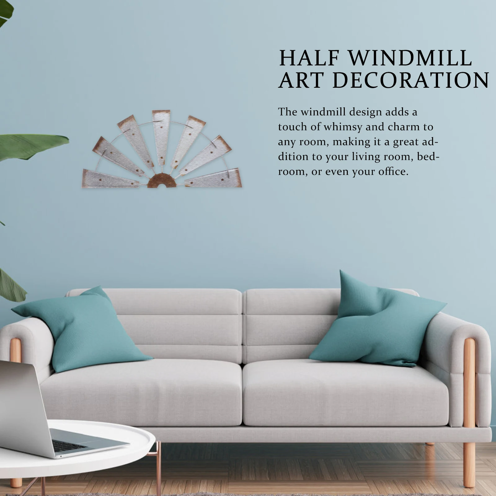 

Metal Half 190x380mm Creative Barn Decor Wall Wall Art Windmill Art Rustic Farmhouse Craft for Home Coffee Shop Studio
