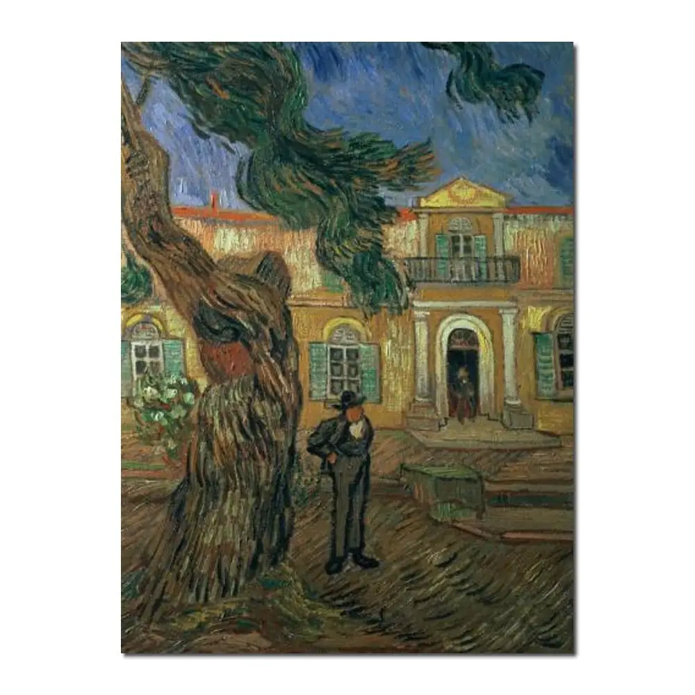 

St. Pauls Hospital St Remy Vincent Van Gogh Garden Handmade Oil Painting Reproduction High Quality Living Room Decor