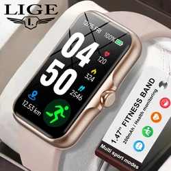 LIGE Smart Watch For Women Men 1.47 inch Sports Fitness Band Sleep Health Monitor IP68 Waterproof Smart Bracelet For Android ios