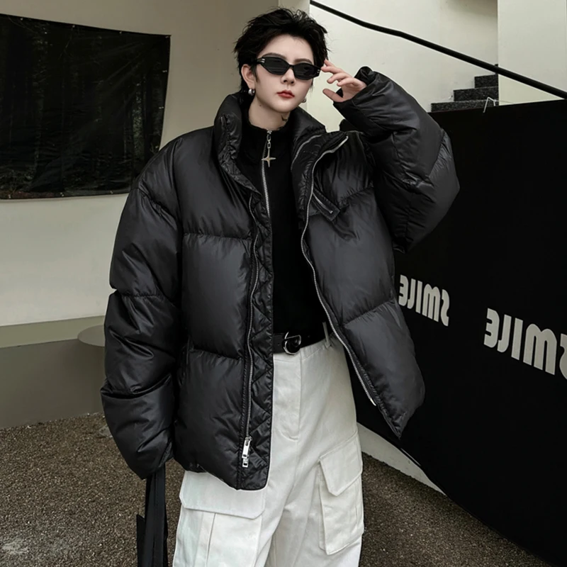 LUZHEN Niche Trendy Solid Design Winter Men Thermal Coat Zip Loose Padded Jackets Fashion Koorean Style Cotton Clothes LZ5755