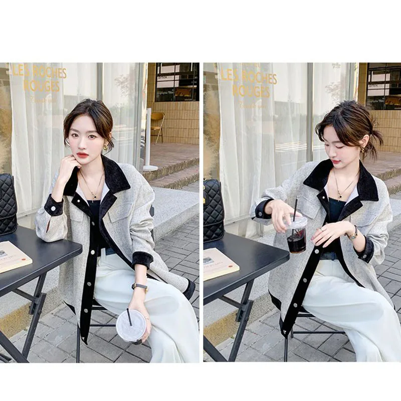 Damski nowy temperament Casual Joker luźny, wąski płaszcz damski wiosenny i jesienny lekki płaszcz Casual jednorzędowy płaszcz z klapami