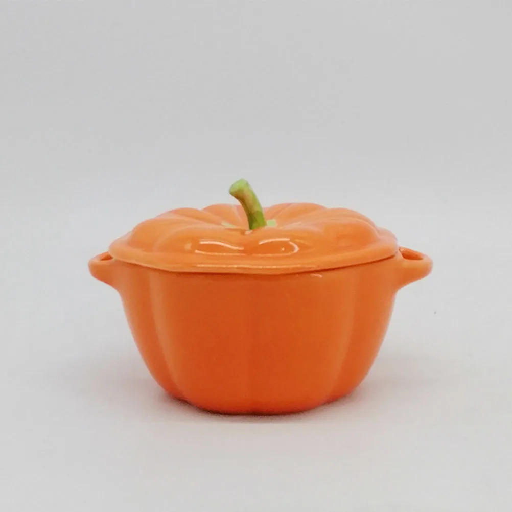

1Pcs Unique Pumpkin Ceramic Candy Jar Food Storage Container Compact Kitchen Candy Storage with Stable Base Ceramic Jar