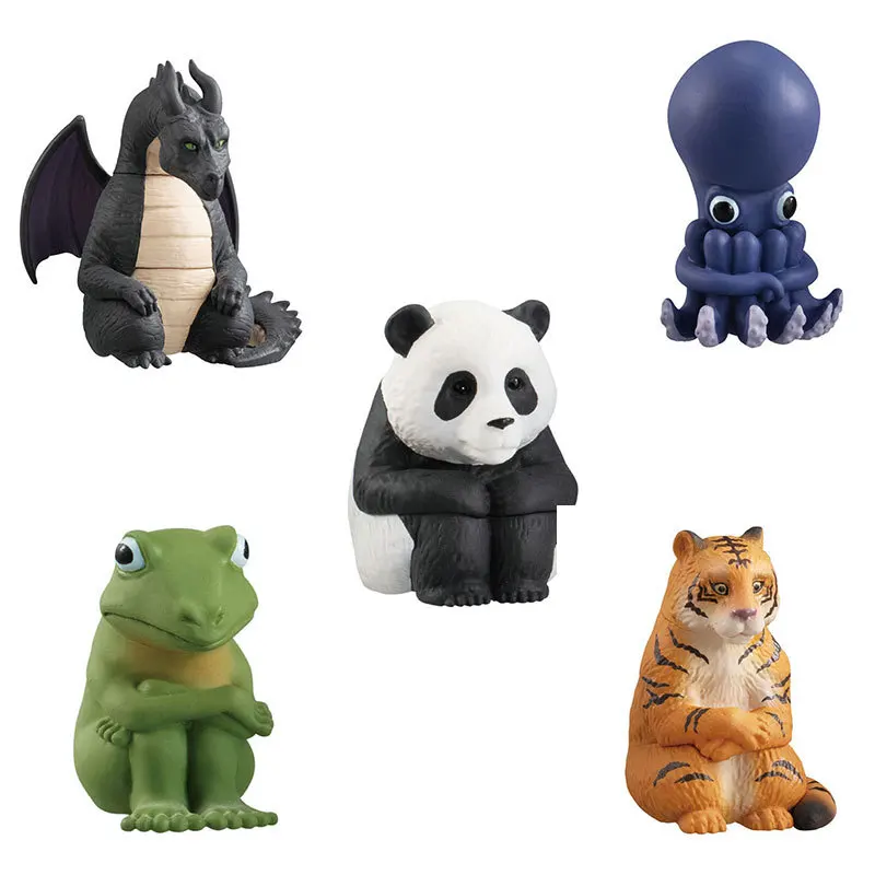 Bandai Japan Gashapon Figurine Anime Cute Mini Pet Animal Waiting Animal 7 Frog Panda Cat Action Figure Model Capsule Toys Gift