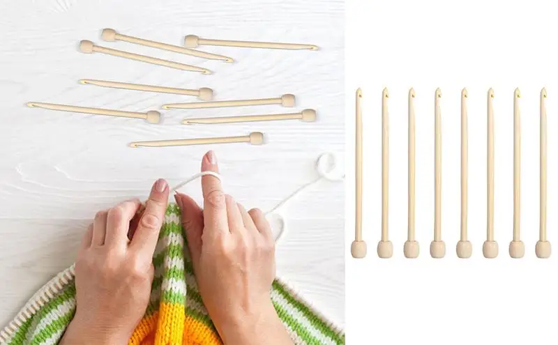 

8pcs Crochet Needles Weaving Knitting Needles Doll Tools Knitting Tools Set DIY Lace Crochet Yarn Weave Tools for Gloves Sweater