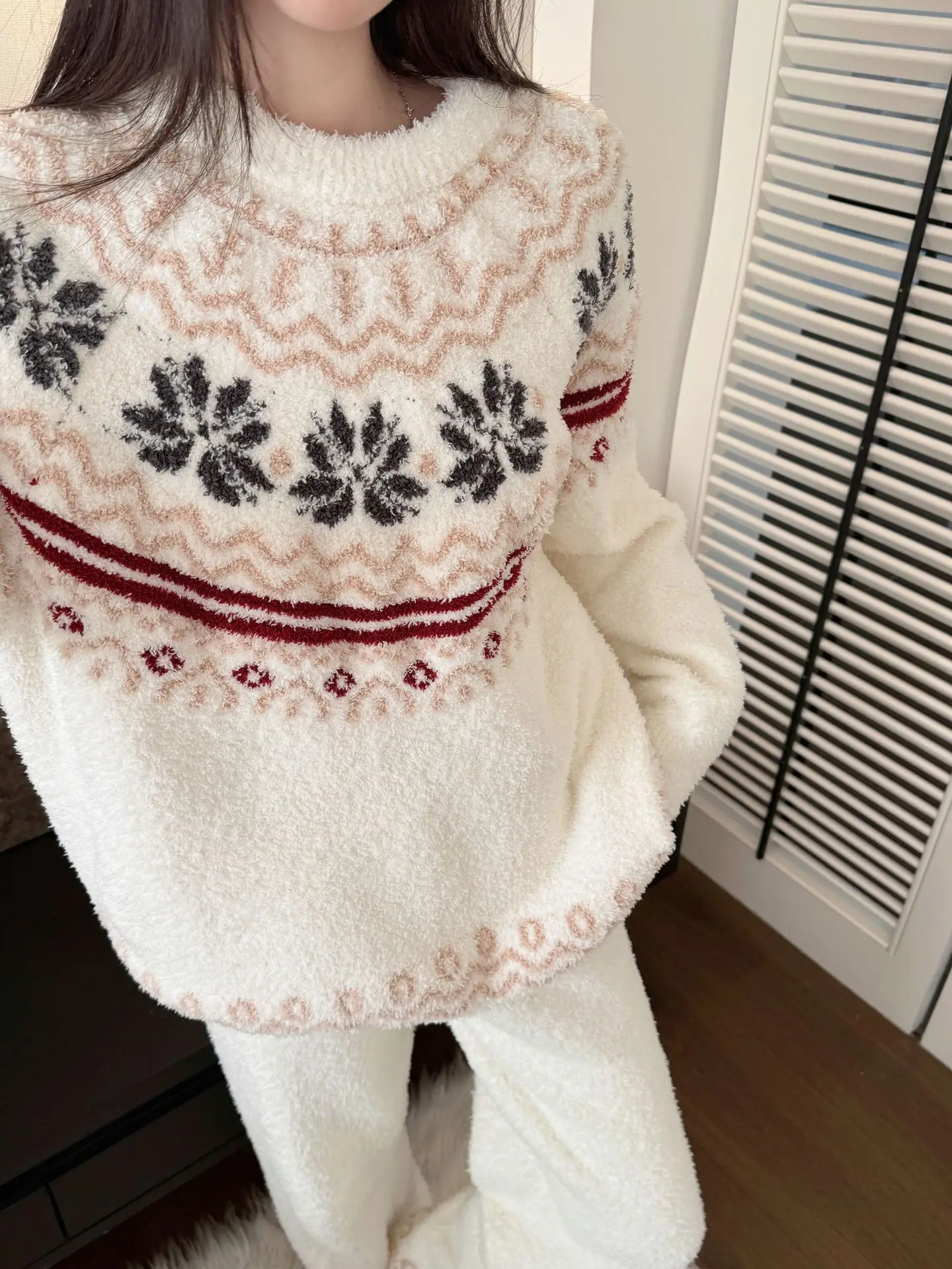 Autumn Winter Warm Flannel Fleecing Women Pyjamas Sets Thick Coral Velvet Long Sleeve Sleepwear Thin Flannel Pajamas Set