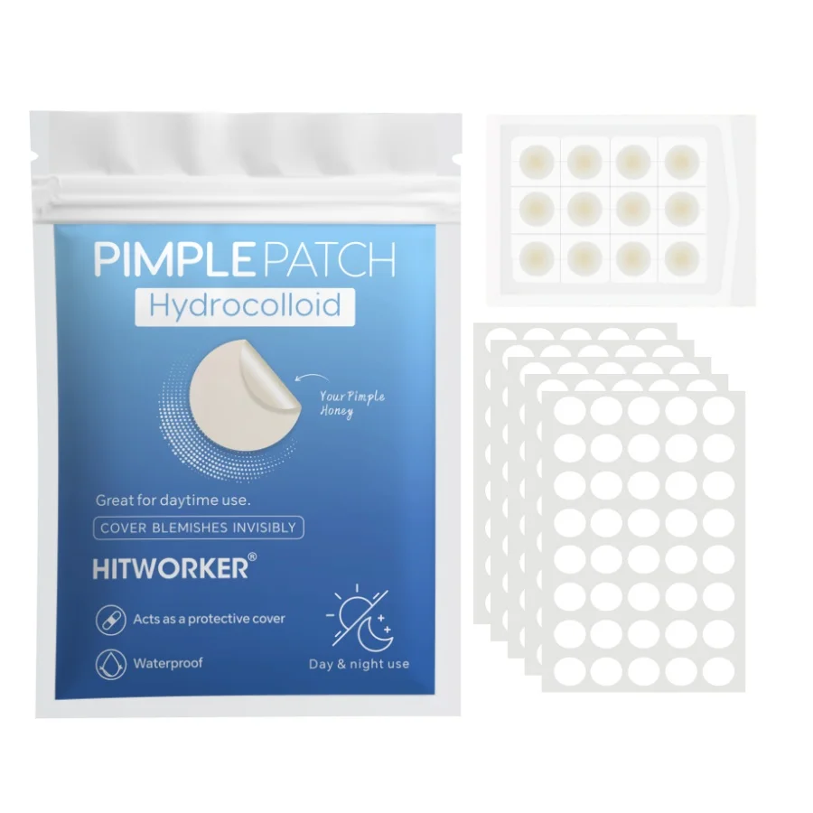 212/412 pieces of HITWORKER tea tree oil acne patch - round transparent design, makeup concealer patch, acne emergency, invisibl
