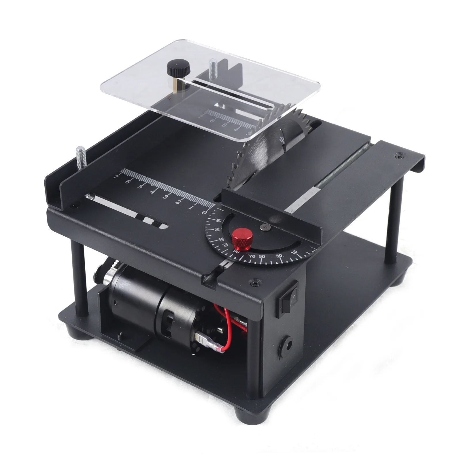 Mini Sliding Table Saw Kit Multifunction Woodworking DIY Hobby Model Sliding Cutting Bench Saw Household 8500r/min