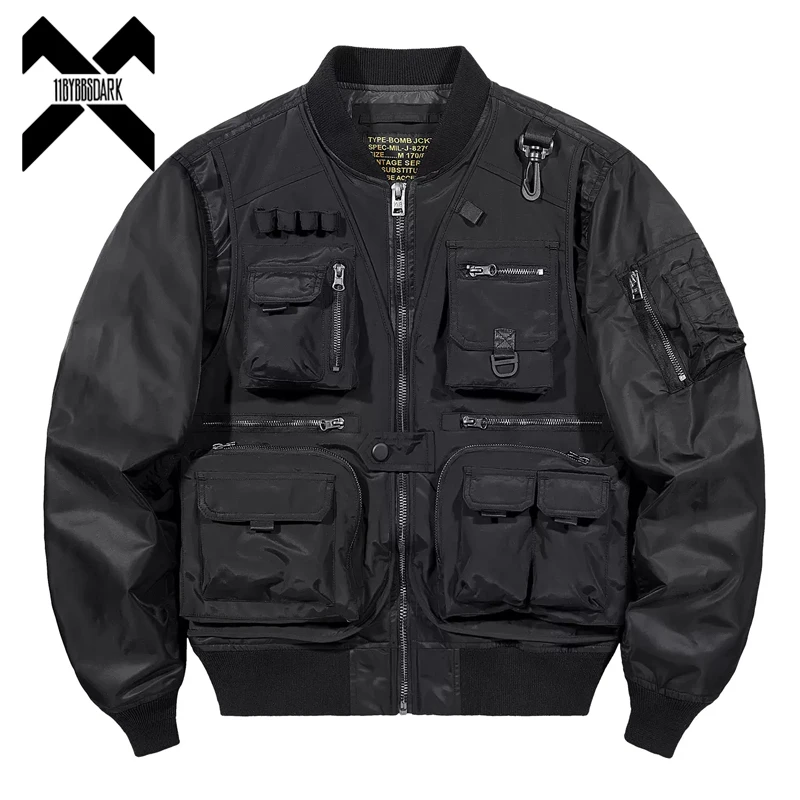 

Men’s Tactical Bomber Jackets Techwear Functional Multi Pockets Coats Windbreaker Spring Autumn Hip Hop Streetwear Male Tops