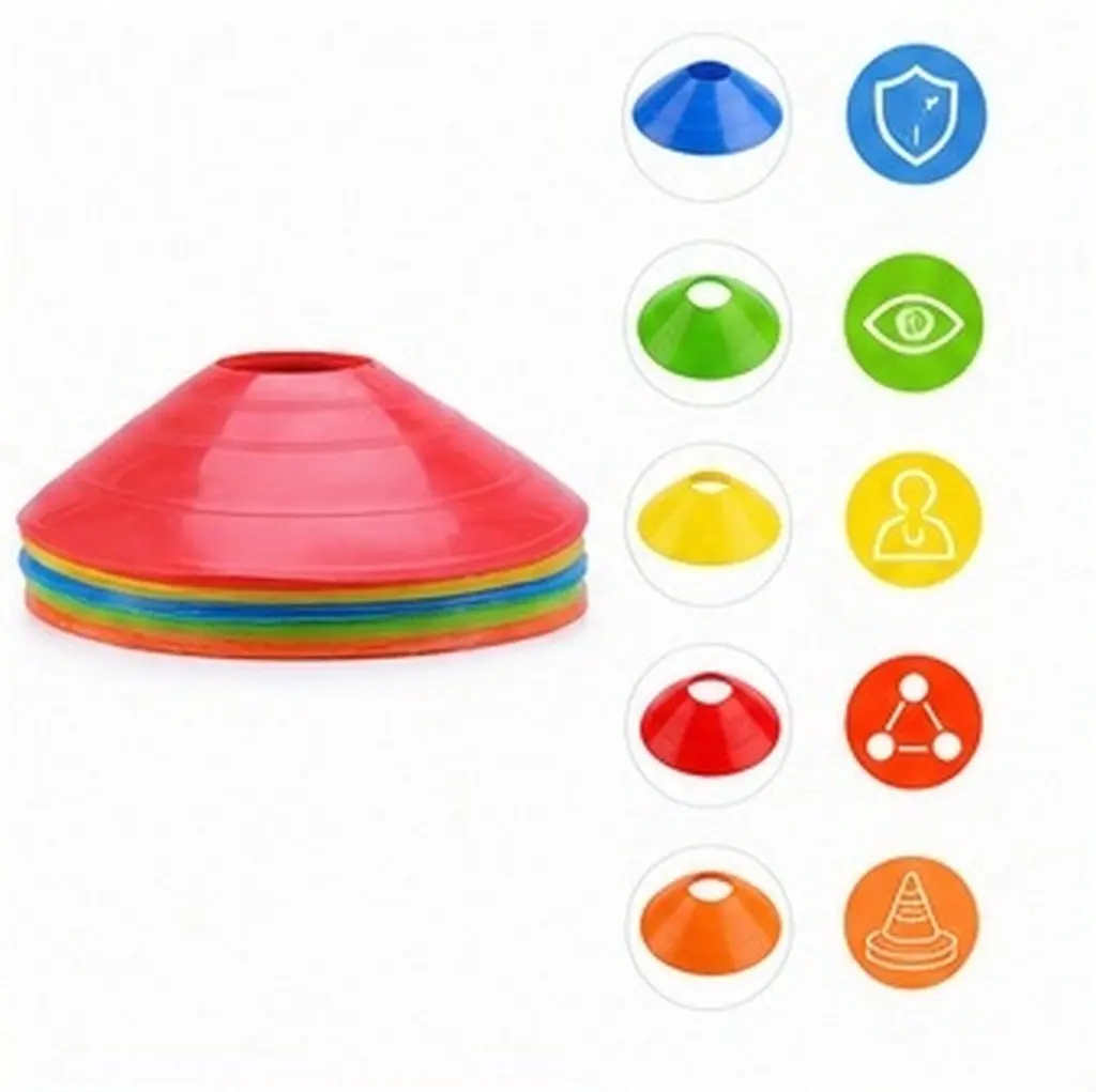 25Pcs Soccer Disc Cone Bright Colors Flexible Low-Density Polyethylene Sports Training Gear for Football Basketball Motorcycling