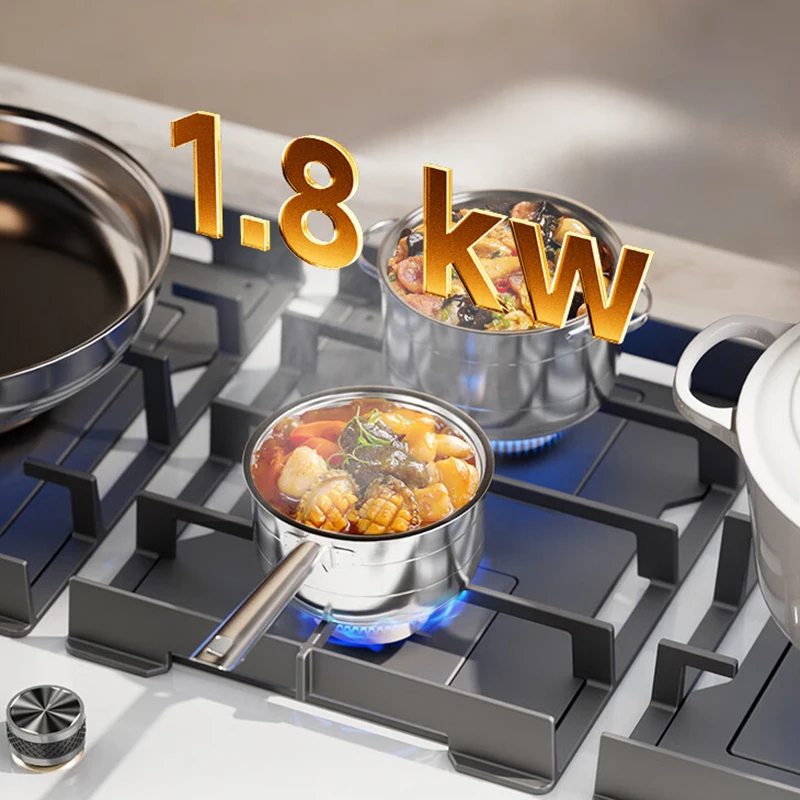 Stufa a gas GPL/GNL incorporata da 900 mm con superficie in vetro - Stufa da cucina di fascia alta Protezione antincendio e sistema di blocco di sicurezza per bambini