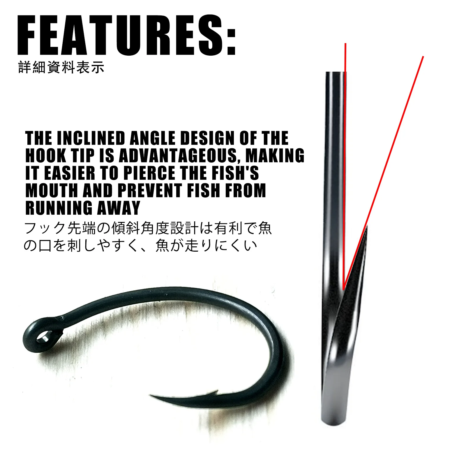 50pcs Carp Fishing Hooks PTFE Coating High Carbon Stainless Steel Barbed Hooks Curved Wide Gape Barbed Strengthen Carp Hook