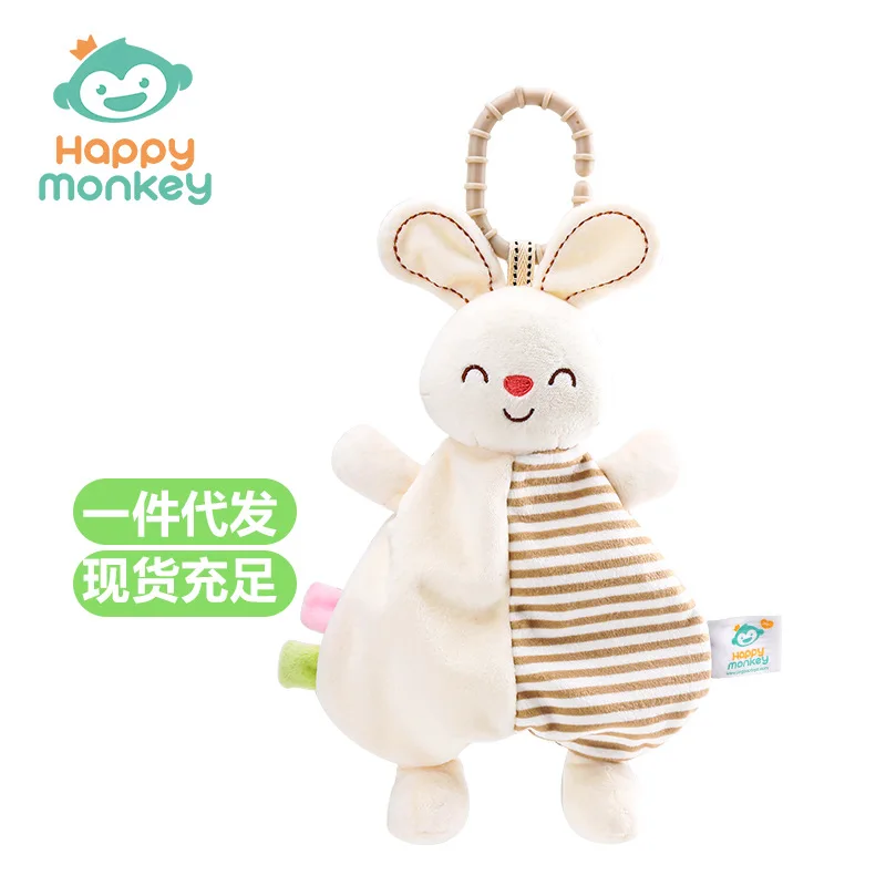 Baby Stroller Pendant Drool Towel Baby Soother Towel Can Be Gnawed 0-3 Years Old with Sleep Dolls Plush