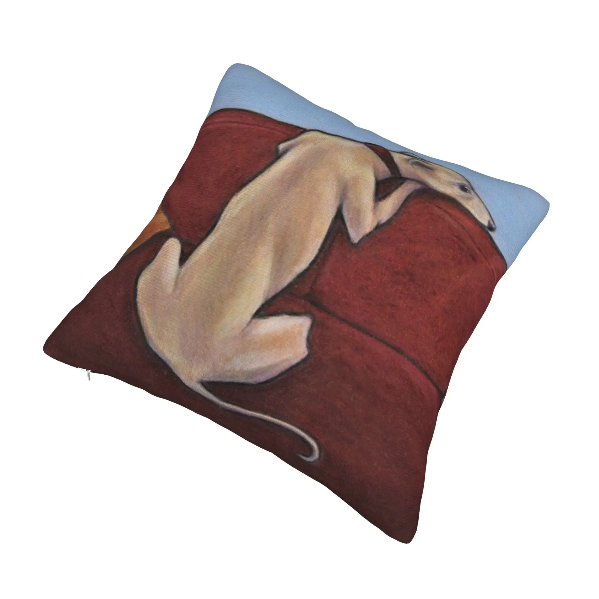 Nordic Whippet Waiting Sofa Cushion Cover Velvet Greyhound Hound Dog Pillow Case Decoration