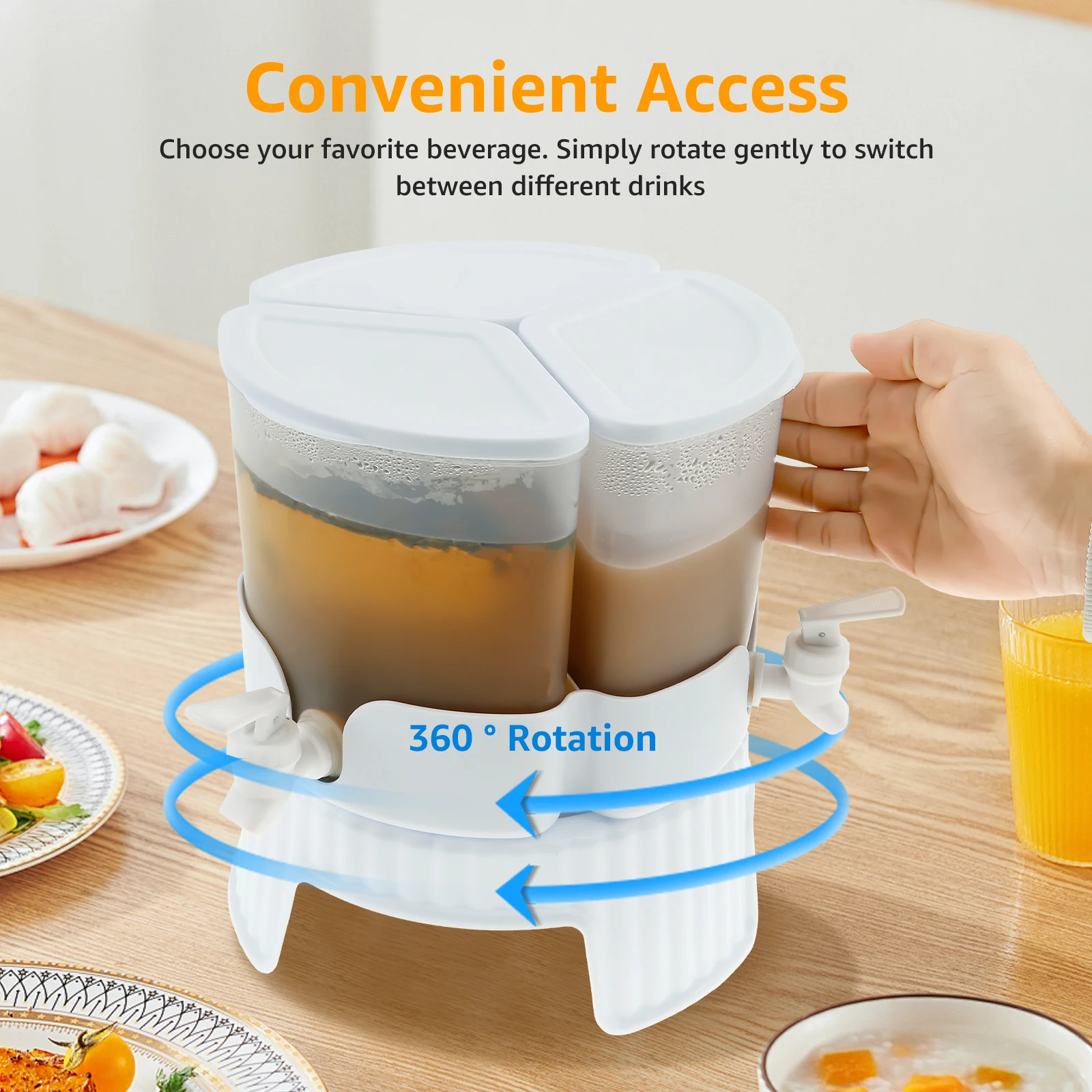 Drink Dispenser Cold Water Bucket Rotatable Juice Jug Dispenser Beverage Dispenser Refrigerator Drink Kettle Kitchen Accessories