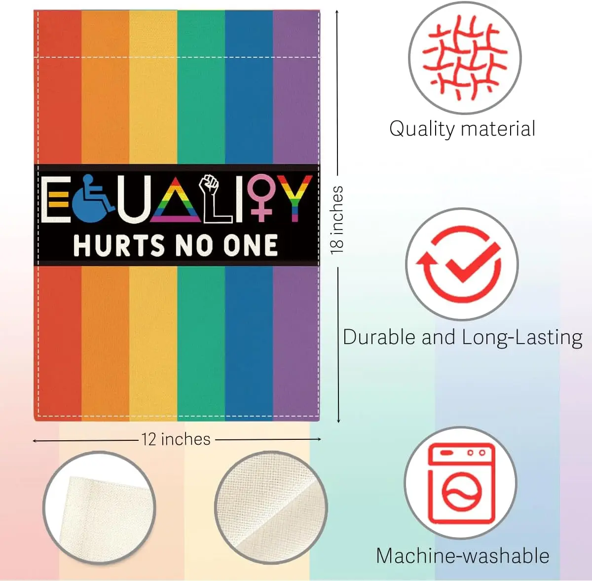 Pride Month Garden Flag Outdoor Patriotic Decorations Small Double Sided Burlap Equality Rainbow Female Gay Lesbian Lgbtq Pr yyi